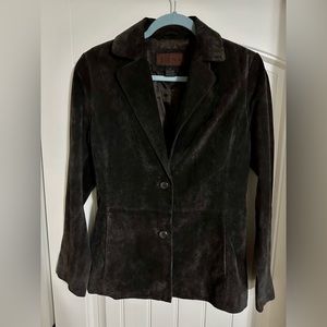 Brown suede blazer jacket